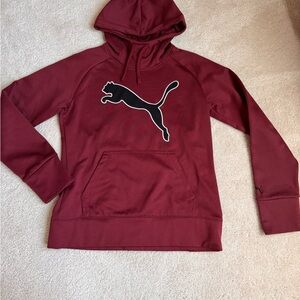 Puma Maroon Hoodie with Black Accents